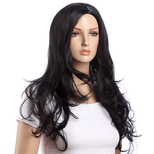 GOTTA Long Wavy Black Wigs for Women Woman's Synthetic Wig for Woman Heat Resistant Premium Kanekalon Extensions 1 Month Guarantee (22INCH WAVY BLACK)