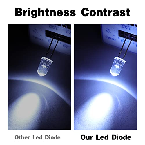 200 Pcs Diodo Led, Yiwanson Luzes Diodos Led 3Mm 5Mm Claro Led Diodos Emissores de Luz Lâmpada Led L