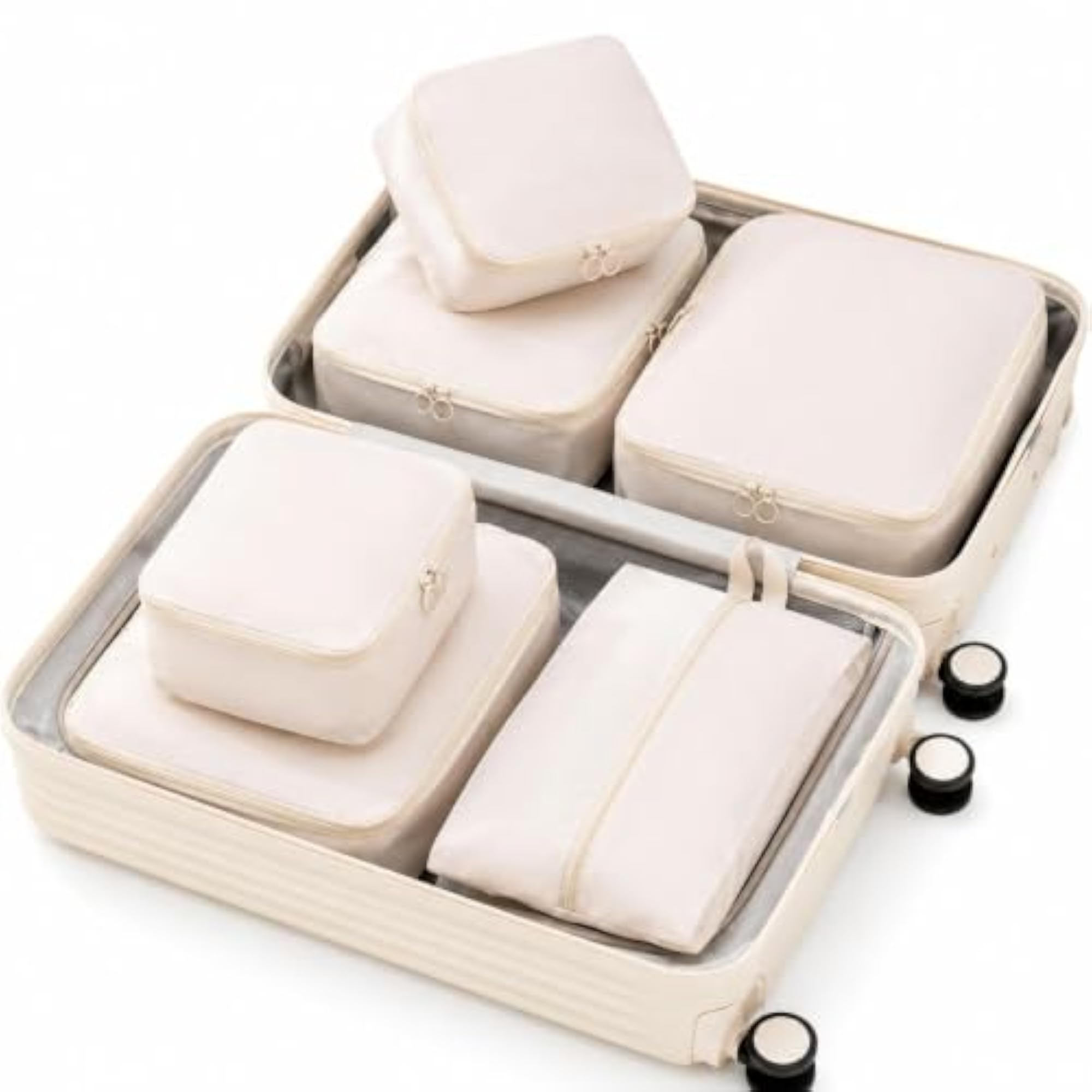 6-Piece Travel Compression Packing Cubes Set, Waterproof Organizer