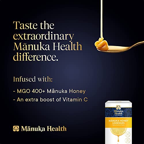 Image of Manuka Health Manuka Honey Lozenges - 15 Lemon Flavored Lozenges - Natural Throat Lozenges Infused with Raw Manuka Honey and Vitamin C for Immune Support
