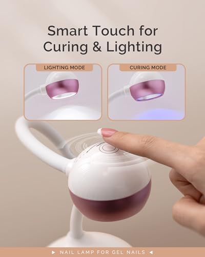 Image of MelodySusie 360 2-in-1 Gooseneck Nail Lamp S-Pro09M for Detail Work | 60s Timer; 2000mAh Battery; 6h Runtime; One-Touch Control; Rhinestone Glue; Solid Nail Glue Gel; Liner Gel