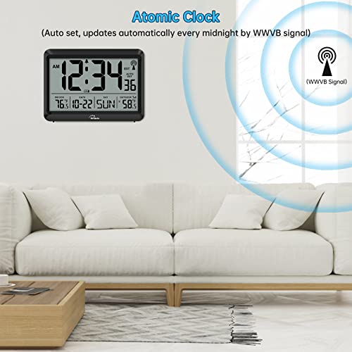 Wallarge Atomic Clock With Indoor Outdoor Temperature thumb #2