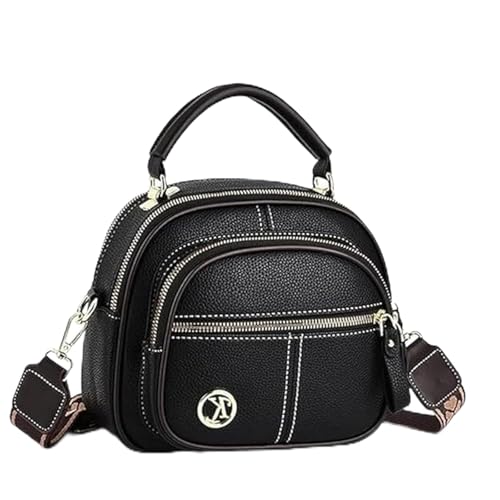 Bousalutend Crossbody Bag, Classic Multifunctional Compartments Adjustable Wide Shoulder Strap Leather Cross Body Bag
