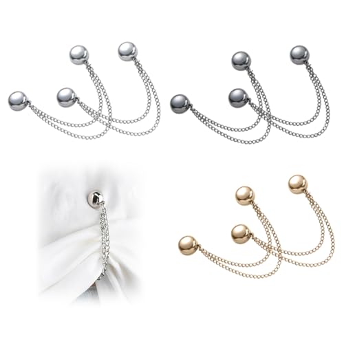 COYUN 6 Pcs Magnetische Kleidungsclips, Multifunktionale Knopfklammern Stiftlose Magnetische Kleiderklammern Kleidungszubehör für Ärmel Röcke Kleider