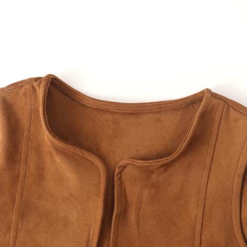 Spring&Gege Kids Open Front Suede Fringe Vest 70s Faux Tassels Jacket Cardigan (5-12 Years)4