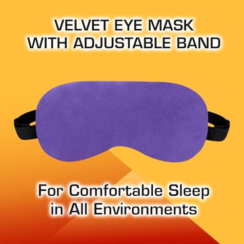 Image of Billebon Memory Foam Travel Neck Pillow with Magnetic Fabric Luxury Neck Support Pillow for Comfortable Travel, Washable Removable Cover (Lavender with Eye Mask)