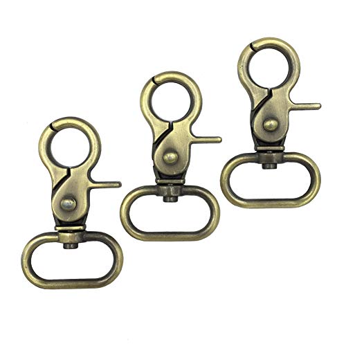 Dgol 8Pcs 1 Inch Zinc Alloy Webbing Strap Swivel Trigger Clip Snap Hook Lobster Clasps Buckles (Bronze) #TOP1