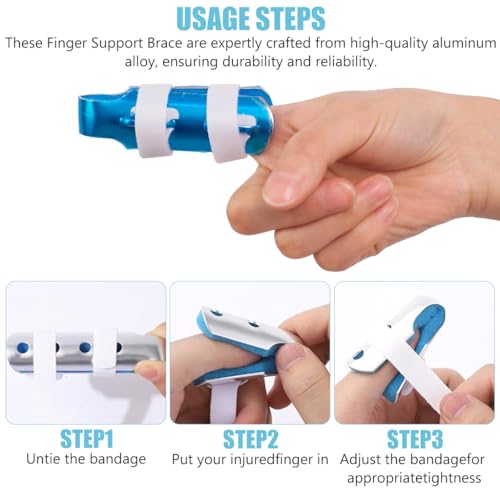 Image of HANNEA Aluminum Alloy finger splint, 3Pcs Finger Cot Splint Dual Hook and Loop Closure Strap Adjustable Finger SplintsPosture Corrector for Finger Fractures, Dislocations, Sprains Finger Brace