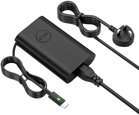65W USB C Dell Laptop Charger for Dell Latitude 3520 5420 5330 5520 5410 5320 5290 5285 7420 7410 7390 7370 7310 Dell Chromebook 3100 2in1 5190 3380 Type C USB C UK Power Supply AC Adapter