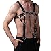 Men's Body Chest Harness Belt with Leash Chain, Adjustable Leather Punk Suspenders Body Chest Harness Bondage Strap for Men Male Gay, Party Club Cosplay Bar Nightclub Masquerade BDSM Fetish Clubwear
