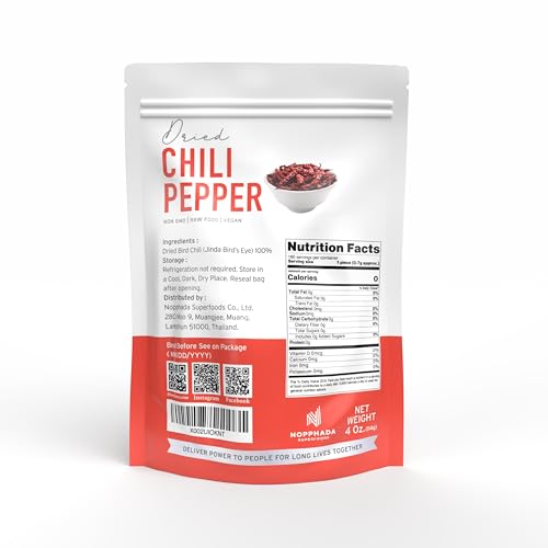 Homtiem Organic Red Jinda Dried Chili Peppers 4 Oz, The Secret of Spiciness and Flavor, Bold and Natural Heat, Perfect for Adding Flavor and Spice to Any Cuisine from from Asian to Western (Mild Hot) - Image 2