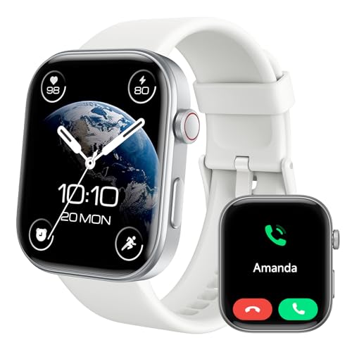 Fitpolo Smart Watches for Women Men, 1.99” Large AMOLED Display Fitness Tracker Watch with AI Voice, Bluetooth Call, Heart Rate/SpO2/Sleep/Stress Monitor, 12 Days Battery, 105 Sport Modes