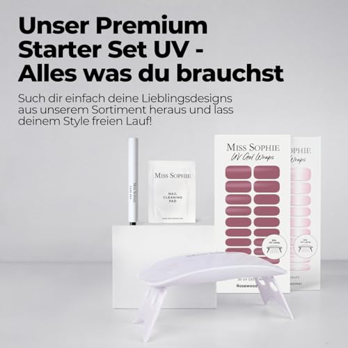 Original Miss Sophie UV 2er Set I Nagelaufkleber in Nude Babyboomer UV & Rose Babyboomer UV I Selbstklebende UV Nagelfolien I Kein Absplittern I Langer Halt I Schnelle & einfache Anwendung