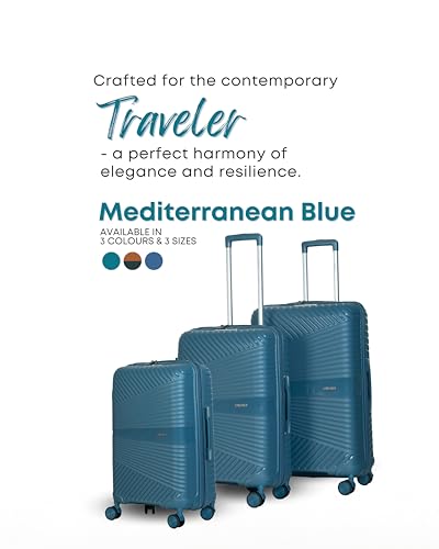 Image of CRUISE Mediterranean Trolley Bags Set (20+24+28 Inch)| Hard Shell Expandable Suitcases with 8 Spinner Wheels & TSA Lock | Cabin and Check-in Lightweight Luggage Bag | Adjustable Handle (Set of 3)