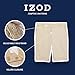 Izod Girls' School Uniform Adaptive Bermuda Short with Adjustable Waistband and Velcro Closure, Khaki, 8 Plus