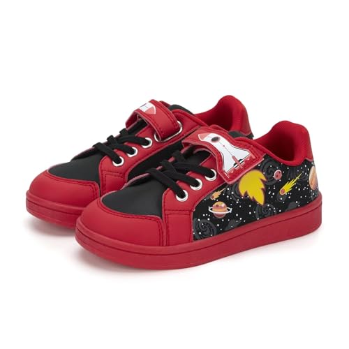 Kids Trainers for Boys Girls Low Top Casual Walking Shoes Toddler Easy Fasten Tennis School Sneakers Rocket Size 10