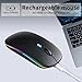 KANMABPC Wireless Bluetooth Mouse – Rechargeable, Silent, Dual Mode (Bluetooth 5.2 & USB) with LED Lights – Portable for Laptop, Desktop, & Tablet(Black)