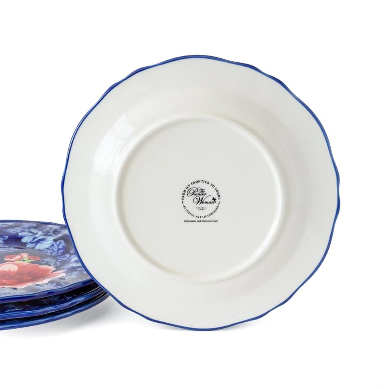 MyncbD Vaisselle en céramique Service de Vaisselle en grès Floral 12 pièces