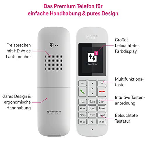 Telekom Speedphone 12 Weiß Kabelloses Telefon, Eco-Mode, Strahlungsarm BRANDNEU – Bild 5