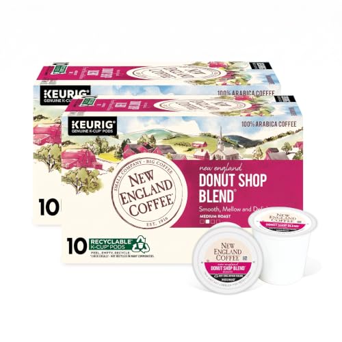 New England Coffee Single Serve Pods, Donut Shop Blend Light Roast 10 Count (Pack of 2)