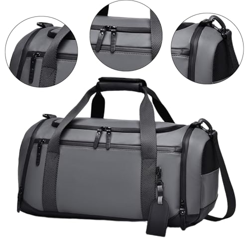 Men's Garment Duffel Bag - Oxford Cloth Travel Suit Bag with Shoulder Strap, Waterproof Gym Duffel for Camping Business Travel, Gray4