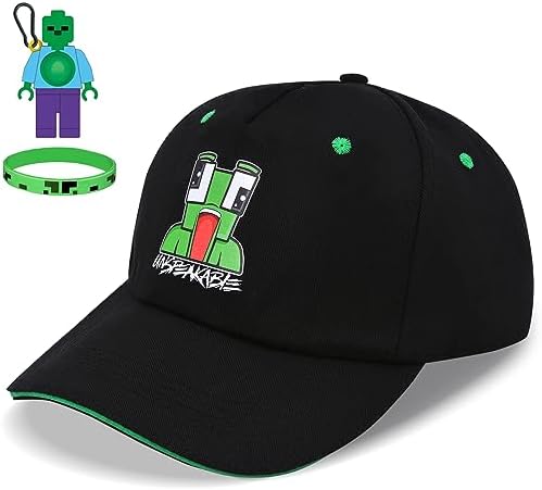 YUEKU Baseball Cap Kids Boys Girls Adjustable Cartoon Cotton Falt Hat One Size Black