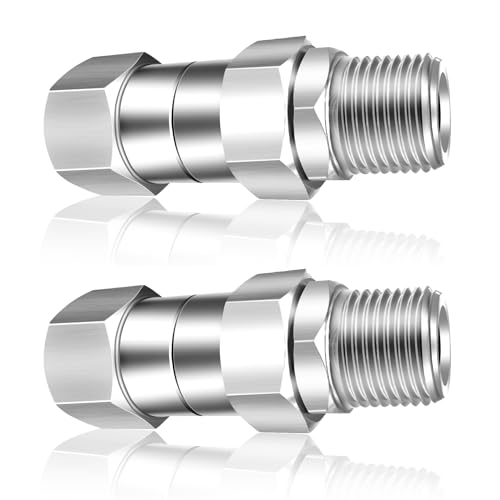 2 Sets Pressure Washer Swivel - 3/8 Inch Stainless Steel NPT Gun Swivel, 360 Degree Kink Free Fitting for Gun/Hose - Maximum Range 4500 PSI