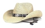 Thomas Dudley Sonnenhut Retro Frauen Männer Stroh hohl West Cowboy Hut Sommer Vater Sombrero Beach Cowgirl Jazz Sonnenhut Strandhut (Color : A, Size : One Size)