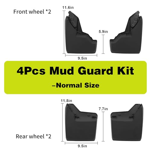 Image of Mud Flaps Compatible with 2025 2026 Toyota 4Runner (Normal) No-Drill Front & Rear Side 4PCS Mud Splash Guard 6th Gen 4 Runner Accessories (NOT for TRD PRO, Trailhunter)