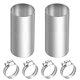 ROSYLEVE 2 Stück Abgasrohr Standheizung Verbinder, Ø 24mm Abgasrohr Verbinder für Standheizung, Verlängerungsrohr Rohrverbinder aus Edelstahl mit 4 Klemmen, Auspuffrohr Rohrverbinder für Auto ﻿ ﻿