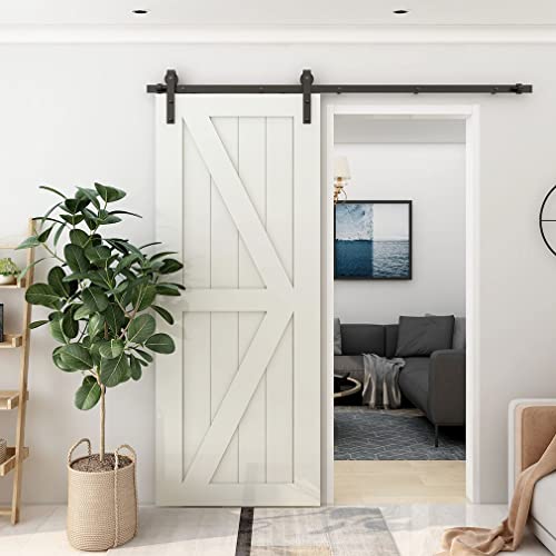 Ltiyitl 6.6Ft Heavy Duty Sturdy Sliding Barn Door Hardware Kit For Single Door - Smoothly And Quietly -Easy To Install, Fit 36"-40" Wide Door（J Shape Hanger)… #TOP3