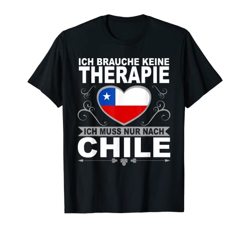 Südamerika Reiseziel Reise Flagge Urlaub Santiago de Chile T-Shirt