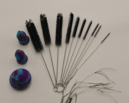 Image of Long Handle Cleaning Kit for Bottles & Straws, 3PCS Silicone Cleaning Plugs, Cleaner Brush with 10PCS Bottle Brushes Set for Cleaning Great for Sports Water Bottles