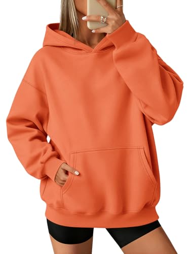 ATHMILE Halloween Hoodies Oversized Sweatshirts Women Fleece Hoodies Velma Sweaters Cute Loose Casual Pullover Fall Clothes Y2k Clothes Teen Girls 2024 Orange