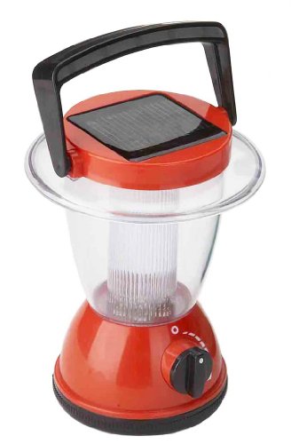 Solar Wholesale 4001 Solar Powered Camping Lantern for Children. 6.3" Tall, Red Color.