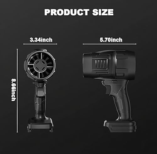 Image of Handheld Electric Portable Air Blower,Turbo Jet Blower Cordless 48V,Handheld High Powerful Blow Brushless Motor for Extra runtime,Multipurpose Car,Home Corner, Road Cleaning (Black)