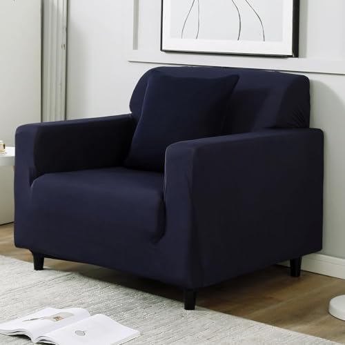 Image of HOKIPO Elastic 1 Seater Sofa Cover Stretchable Slipcover, Space Blue (NEW2-AR-4277-E6)