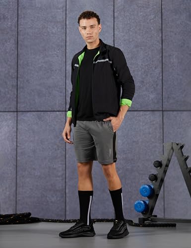 Image of Van Heusen Men Active Sports Swift Dry Knit Shorts - High Stretch, Mesh Panel