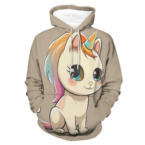 Sweat à capuche chat licorne le cadeau original homme femme en taille S