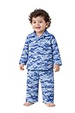 MomNess Premium Cotton Baby Night Suit for Boys &amp; Girls, Sleepy Bear Print, Full Sleeve Button Pajama Set, Ribbed Cotton, Unisex (Blue Maze, 12-24 Months) Amazon Deal