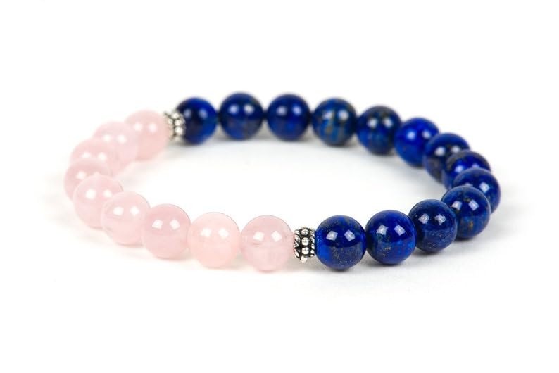 Bracelet quartz rose et lapis-lazuli bien-être et méditation pour équilibre intérieur