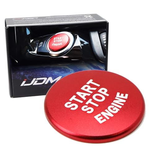 iJDMTOY Racing Sports Inspired Red Aluminum Keyless Engine Push Start