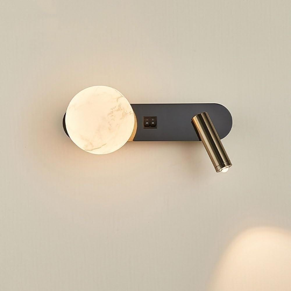 Nowoczesne lampy ścienne do wnętrz Aluminiowa lampa nocna LED Regulowany reflektor do czytania z żywicy Globus do sypialni lub biura
