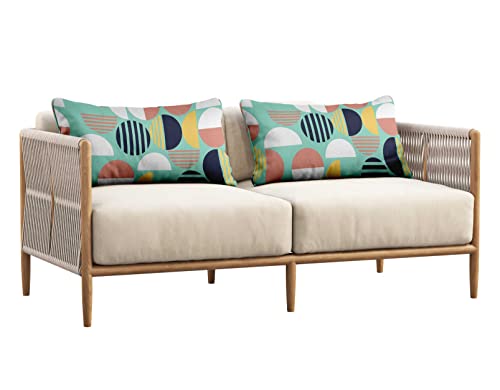 Coussin lombaire extérieur imperméable 12x20 géométrique de terrasse