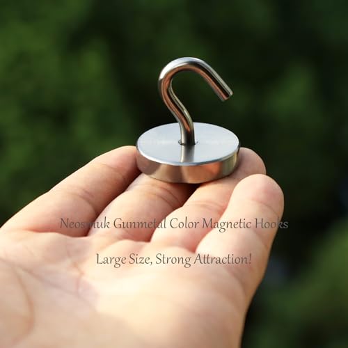 Image of Neosmuk Magnetic Hooks Steel Tube Design for Cruise,130lb+ Gunmetal,10 Pack