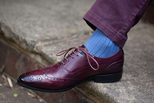 4 x Mens Knee High Cotton Striped Socks | Over the Calf Socks | Dress Socks | Size 9-114