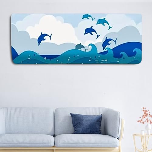 Image of Polyester Printed Split Ac Cover Indoor Unit For 1.5 Ton Capacity AC, Inner Unit Ac Cover, All Weather Cover /Attractive Digital Prints /Dustproof /Water Resistant Split Ac Cover (Dolphin)