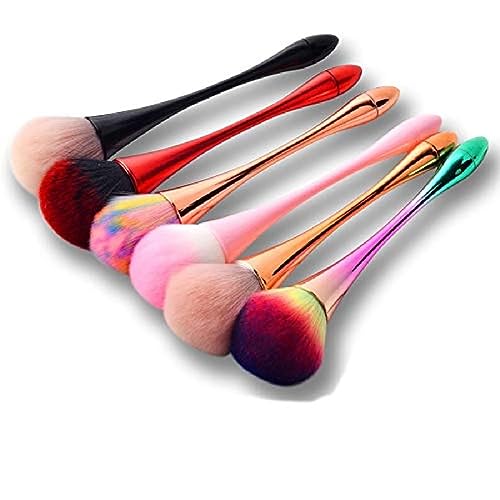 Image of Soft Nail Art Dust Remover Brush, Long Handle Manicure Tool, Makeup Powder Blush Brushes, Acrylic Gel Powder Mineral Brush(Assorted Colours)-pack off-1