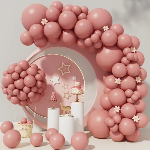 Image of AR Giftzadda Dusty Pink Balloons 50 pcs Pink Balloons for Bride to be Welcome Baby Girls Women Birthday Party Decorations (RK 10)
