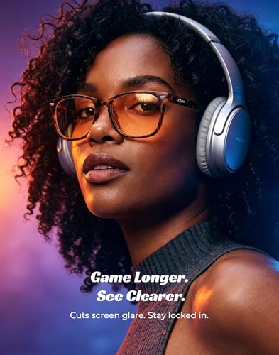 Image of TIJN Premium Blue Light Blocking Glasses for Women Men Computer Gaming Use | Square TR90 Frame Nerd Eyeglasses Anti Blue Ray with Red, Orange, Clear Lens for Computer, Phone, TV and Evening Screen Use